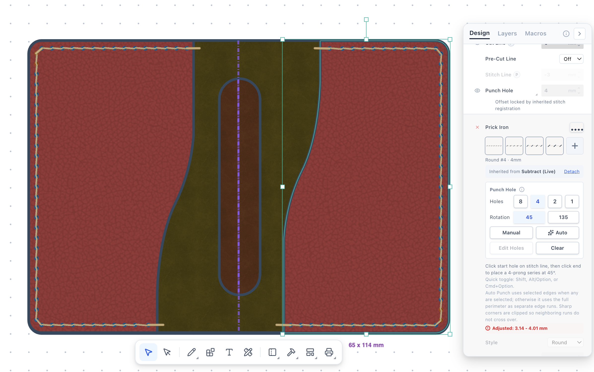 Stitch controls preview